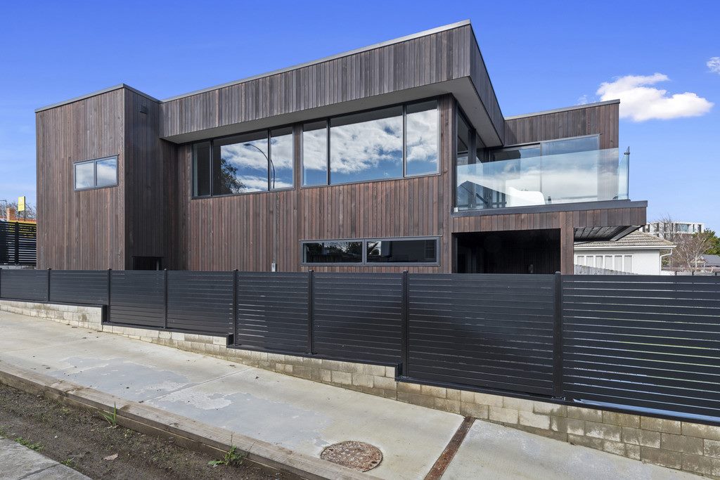 Spacious bedroom with modern furniture
