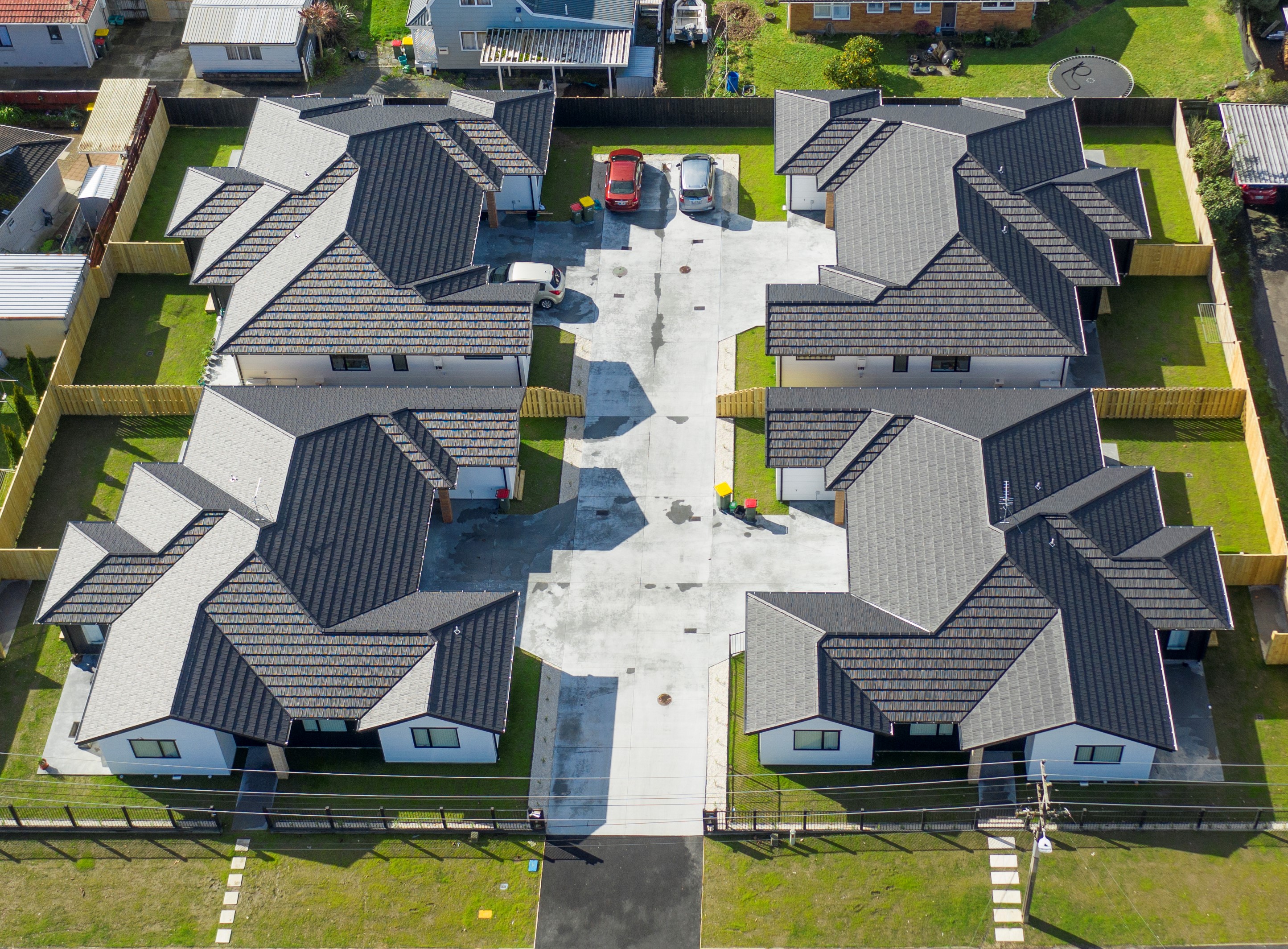 Spacious bedroom with modern furniture